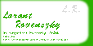 lorant rovenszky business card
