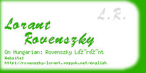 lorant rovenszky business card